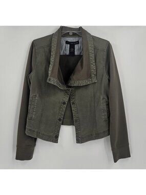 Calvin Klein Jeans Petite Medium Olive Green Utility Jacket Snap Front